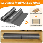 Silicone Baking Mat Roll Pan Liner-Heat Resistant Baking Macaron Bread Mat-Non-stick Pastry Mat-No Slip Reusable Freeze Dryer Mat-Kitchen Counter Mat, Reusable Dough Rolling Mat, Large Silicone Mat