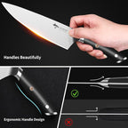 MAD SHARK Kitchen Knife Set, Professional Kitchen Knives 5PC Chef Knife Sets, German High Carbon Stainless Steel, Ultra Sharp Cooking Knives with Gift Box