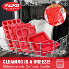 Walfos Silicone Mini Loaf pan, 12 Cavities Mini Bread Pan Brownie Pan, Food Grade & Non-stick, Ideal For Mini Bread, Brownie, Cornbread, Cheesecake & Chocolate, Set of 2