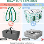 BALEINE 6-Pack Oversized Moving Bags with Reinforced Handles, Heavy-Duty Storage Tote for Clothes, Moving Supplies (Clover, 6-Pack)