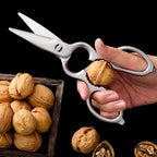 Stainless Steel Kitchen Shears Heavy Duty Full-Steel Forged Metal Scissors for Food, Professional Chef Shears Bone Cutting Meat Pizza Scissors Kitchen Utensils Come Apart, Silver