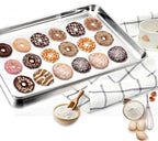TeamFar Baking Sheet Set of 4, Stainless Steel Baking Pan Tray Cookie Sheet, Non Toxic & Healthy, Rust Free & Easy Clean - Dishwasher Safe