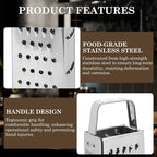 Stainless Steel Vegetable Grater, 4-Sided Portable Metal Grater, Cheese Grater with Handle for Kitchen (8inch)