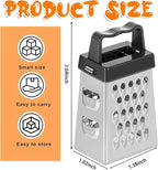 Mini Cheese Grater, 3 Pcs Stainless Steel Box Grater with Handle Professional Cheese Slicer Graters for Kitchen Slicer Cheeses Gingers Vegetable Dishwasher Safe (White, Grey, Black)