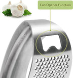 Garlic Press Rocker & Silicone Peeler, Stainless Steel Garlic Mincer Crusher Squeezer Kitchen Tool