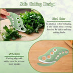 2 Pack Herb Stripper 9 Holes with Herb Cutter, Stainless Steel Herbs Leaf Stripping Tool, Herb Stripper Cutter Tool, Herb Leaf Peeler for Collard Greens Thyme Basil Rosemary Stripper, Dishwasher Safe