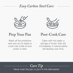 Merten & Storck Pre-Seasoned Carbon Steel 8” Frying Pan Skillet, Use on Induction, Stove and Grill, Durable, Even-Heating, for Searing, Grilling, Oven Use, and Campfire, Indoor/Outdoor
