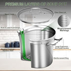 Stainless Steel Stock Pot-24QT Heavy Duty Induction Cooking Pot with Visible Lid,Big Stockpot, Deep Cookware Commercial Grade Stock Pot & Stockpots for Boiling Cooking Soup Stew Canning Cooking Pots