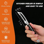 KULUNER 304 Stainless Steel Multi-Function Kitchen Peeler - With Solid Wood Handle, Sharp Durable Blade, Effortlessly Peels Vegetables and Fruits, Essential Kitchen Tool（ Type I）
