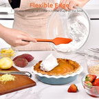 U-Taste 11.38" Silicone Baking Spatula: 480ºF Heat Resistant Food Grade Flexible Rubber Kitchen Bowl Scraper, Seamless Pastry Spreader for Mixing Stirring Scraping in Nonstick Cookware (Orange)