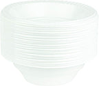 PLASTICPRO Round Plastic Bowls Microwaveable, Disposable, White, (50, 16 ounce)
