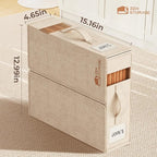4 Pack Sheet Storage Organizer (King & Queen Size) with handle, Foldable Sheet Set Organizer for Linen Closet, Sheet Organizer for Blanket, Coverlet and Towel, Beige