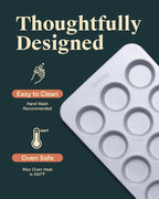 Caraway Non-Stick Ceramic 12-Cup Muffin Pan Duo - Naturally Slick Ceramic Coating - Non-Toxic, PTFE & PFOA Free - Perfect for Cupcakes, Muffins, and More - White