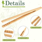 80 Pcs Bamboo Toast Tongs 7 Inch Wood Kitchen Utensil Toaster Tongs for Cooking Catering Buffet Appetizer Wedding Party Supplies