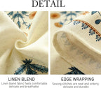 ISAENNE Designer French Pale Yellow Extra Long Rectangle Table Cloth,Linen Floral Tablecloth,Wrinkle Resistant Decor Tablecloths for Dining Thanksgiving Banquet Kitchen Party,67"*118"-Estevan A