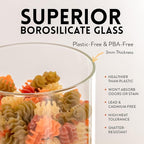Glass Airtight Canisters with Silicone and Glass Lids – BPA-Free Borosilicate Containers for Food Prep, Storage, Wet or Dry Food Jars for Rice, Tea, Coffee, Candy – Set of 6 (28 oz)