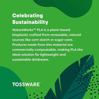 TOSSWARE NATURAL Arc - Plant Based Cups 16 oz - Plastic Alternative Cups for Parties, Bachelorettes, Weddings - Recyclable Clear Cold Cups - Set of 1000