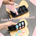 FreeNFond 10 Cavity Skull Silicone Chocolate Molds Sugar Skull Mold for Halloween Baking, Resin and Candy, Pack of 2 (Black, 2P-SmallSkull)