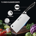 MAD SHARK 7.5 Inch Meat Cleaver Knife, Professional Bone Chopping Butcher with Heavy Duty Blade, German Military Grade Composite Steel, Chinese Chef's Bone Cutting Knife for Home Kitchen & Restaurant