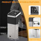 Anchorchef Sous Vide 1400W Precision Cooker, Professional Sous Vide Cooker with Stainless Immersion Circulators, with large Touchscreen Accurate Temperature Timer, Fast-Heating, Powerful Pump Design