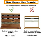 Resafy Large Magnetic Knife Holder,Acacia Wooden Magnetic Knife Block 16 X 12 Inches,Rack Magnetic Universal Stands with Strong Enhanced Magnets Strip Kitchen Storage Cutlery Organizer Without Knifves