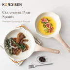 Kordisen Nonstick Ceramic Frying Pan, 12.5 Inch Ceramic Large Skillet, Healthy Non Toxic Cooking Pan, Stay-Cool Handle, Induction Compatible, PFOA & PFAS Free, White