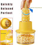 Corn Peeler Stripper for Corn on the Cob, Stainless Steel Corn Cob Stripping Tool, Corn Thresher with Bowl No Splash No Waste