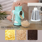 Rotary Cheese Grater with Handle-Versatile Cheese Grater Non-Slip Suction Base,Cheese Shredder & Food Slicer for Cheese,Carrots, Cucumbers,Nuts-Compact & Easy Clean Kitchen Kitchen Tool (blue)