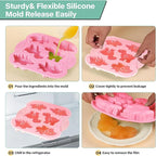 2-Pack Silicone Dinosaur Mold, Multi-Purpose Dinosaur Jello Molds Silicone for Kids, Perfect Dinosaur Soap Mold, Dinosaur Baking & Crafting Tool for Chocolate, Candy, Jello, Ice Cubes