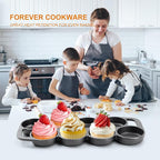DVK 2 Set Cast Iron Muffin Pan Heavy Duty Cupcake Pan Muffin Tin, Non-Warping Even Heat Distribution for Perfect Cupcakes, Mini Cakes, Tarts, Quiches Ideal for Home Bakers Professional Chefs