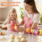 Round Cake Pop Mold Shapes Press Set, Sphere Circle Cake Pop Cutter and Pusher, Baking Tools Accessories for Cake Pops, Cookies, Wedding and Party Desserts (2pcs)