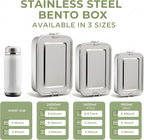 304 Stainless Steel Bento Box,3 Pack Stainless Steel Containers With Lids 2400/1400/850ml,Leak-Proof & Stackable Metal Lunch Box Food Storage Containers for Work Work,Picnic