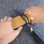 Beige Rolling Knife Sharpener, Rolling Sharpener Tool for Kitchen Knives - Knife Sharpener Kit Offers 15, 20, 18, & 22 Degree Sharpening