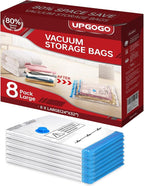 8 Pack Large Vacuum Storage Bags,Vacuum Seal Bags for Clothing,Space Saver Bags,Vacuum Travel Bags for Luggage