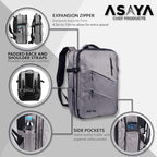 Asaya Chef Knife Backpack with 20 Pocket Knife Roll Bag - Over 30 Pockets for Knives - Knives Not Included (Grey)