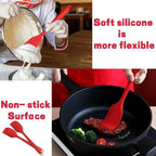 8 Pieces Silicone Spatulas, 8.3 inch Small Spatulas Non-stick Heat-Resistant Non-stick with Stainless Steel Core For Cake Cream Cooking Gadget (Red)