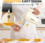 Lord Eagle 5-Speed Hand Mixer Electric Heldhand, 300W Compact Mixer for Baking, Egg Beater, Blending or Cooking, Portable & Lightweight, 5 Accessories, Cream