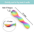 PrimaStella Silicone Chew Spoon Set for Babies and Toddlers - Safety Tested - BPA Free - Microwave, Dishwasher and Freezer Safe