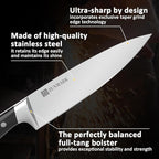 Kitchen Knife Set, Professional 13 Piece Knife Set with Block and Sharpener, Sharp Chef Knife Set, Ideal for Home and Restaurants, Elegant Black