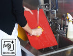 CURTA Cutting Boards for Kitchen, 18" x 12" x 0.5" Red Color Coded Plastic Chopping Board with Anti Slip Surface Dishwasher Safe