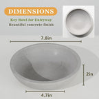 Marble Fruit Bowl for Kitchen Counter - Decorative Serving Bowl with Gray Travertine Design, Modern Home Decor (7.8 Inch)