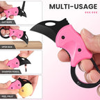 Pink Keychain Knife Stocking Stuffers Gifts for Mom, Cute Box Cutter Small Pocket Knife Gadgets, EDC Knives Tool with 1.34 inch Sharp Blade for Everyday Carry, Womens Christmas Gift for Her