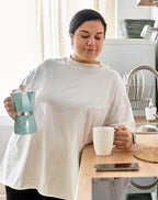 AGOGO Milano Moka Pot, Stovetop Espresso Maker, Greca, Coffee Percolator, Turkish Coffee Maker with Paper Filter 6 Cup Lake Blue