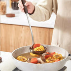 FJNATINH Wok Spatula and Ladle Skimmer Spoon - Stainless Steel Cooking Utensils Set of 3,Kitchen Wok Utensils Set