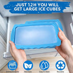 Haldane 2PC Extra Large Ice Block Molds, 6LB Giant Ice Cube Molds for Plunge Lab, Ice Container for Freezer, Thickened and Reinforced Silicone Ice Tray, Cold Plunge Tub Accessories, Blue