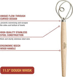 Old Stone Danish Dough Whisk for Bread Baking, Sourdough, and Pizza Dough, Dutch Whisk, Made in Poland, 11.5-Inch