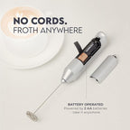 Zulay Kitchen FrothMate Powerful Milk Frother Portable & Compact Handheld Foam Maker Lattes, Cappuccinos