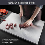 304 Stainless Steel Cutting Board – Stainless Steel Kitchen Chopping Boards Non-Slip, Dishwasher Safe – Ideal for Meat, Vegetables, Fruits, Bread & Baking – Commercial & Home Use (19.6 * 19.6in)