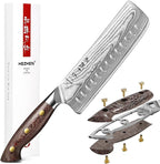HEZHEN Nakiri Knife,7.4 Inches, 67 Layers Damascus Steel Japanese Vegetable Knife for Professional Chefs and Home, Micarta Handle,Gift Ready