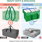 BALEINE 6-Pack Oversized Moving Bags with Reinforced Handles, Heavy-Duty Storage Tote for Clothes, Moving Supplies (Light Green, 6-Pack)